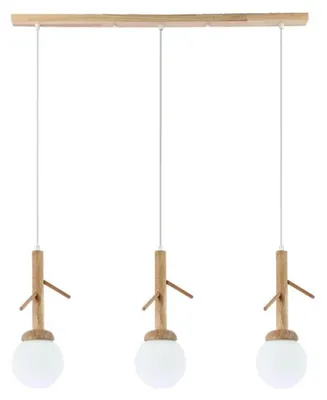 Image de Suspension ACA FLORESTA en bois 3xE14 80x15xH180 cm EF93573P
