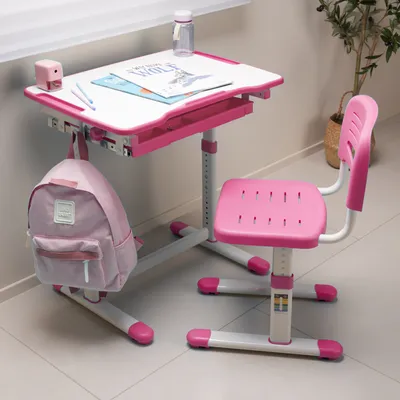 Produktbild von Kinderschreibtischset 'Sala' 2-tlg. Kindertisch mit Stuhl Pink