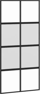 Obrázok produktu pre Posuvné dvere čierne 102,5x205 cm tvrdené sklo a hliník