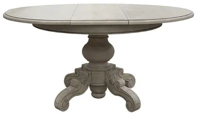 Produktbild von Casa Padrino Luxus Landhausstil Esstisch Ausziehbar Grau Ø 120-160 cm