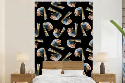 Produktbild von MuchoWow® Fototapete für Wohnzimmer oder Schlafzimmer Wandtapete Vinyl Motivtapete Muster - Mädchen mit Perlenohrring - Vermeer - 200x300 cm - Wanddekorationen