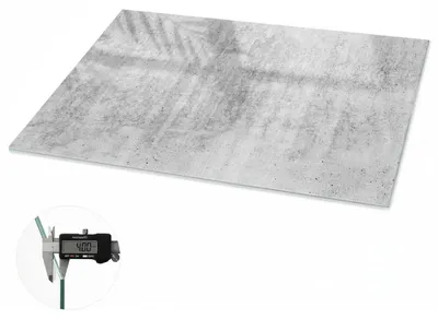 Produktbild von Glas Tischplatte 120x80 cm – Tischauflage aus gehärtetem Glas – Glasplatte für Esstisch – Küchentischplatte aus Glas – Tischschutz Glas modern – Dekorative Glasplatte – Pflegeleichte Glastischplatte – Sicherheitsglas Tischplatte – Industriebeton, KI-generiertes Bild
