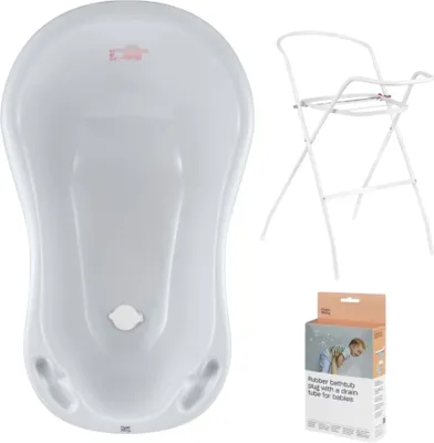 Produktbild von Babywanne, Ständer, Abfluss – Grau