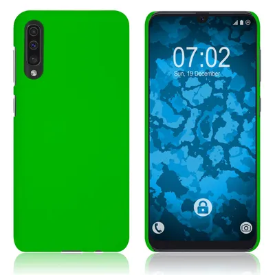 Produktbild von PhoneNatic Case kompatibel mit Samsung Galaxy A50 - Hülle grün gummiert Hard-case + 2 Schutzfolien
