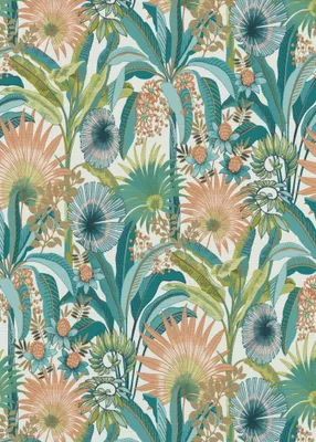 Produktbild von Erismann Rauhfaser-Vliestapete Martinique Floral türkis 10,05 x 0,53 m