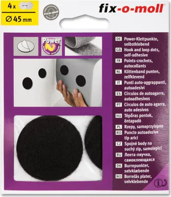 Produktbild von Power-Klettpunkte 45mm schwarz fix-o-moll
