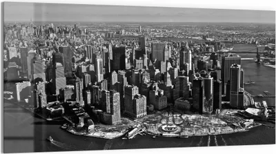 Produktbild von DEQORI Glasbild Echtglas 100x50 cm 'New Yorker Schatten' Wandbild Bild modern Deko