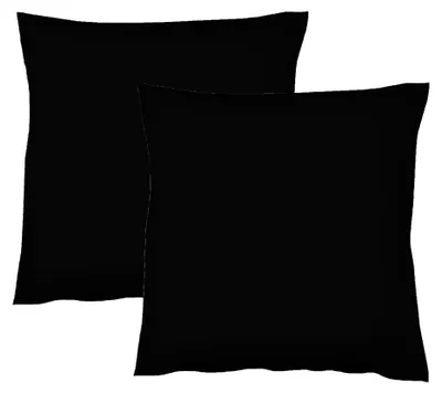 Produktbild von JACK by Fleuresse 2er Set Renforcé Kissenhülle Kissenbezug Dekokissen Baumwolle weich, Farbe:Schwarz, Größe:40 x 60 cm
