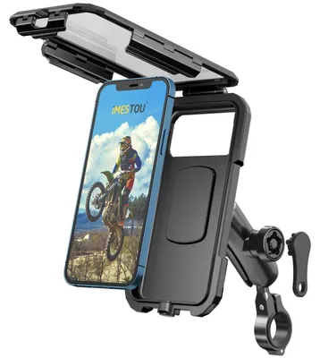 Obrázek produktu pro Držák na mobilní telefon do motocyklu, vodotěsný (IP67), s kulovým kloubem o průměru 2,5 cm, velikost S, vhodný pro smartphony o velikosti 3,5–6,1 palců