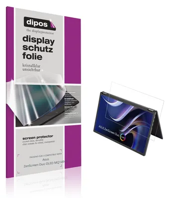 Produktbild von 2x Schutzfolie für Asus ZenScreen Duo OLED MQ149CF klar Displayschutzfolie Folie Display Schutz dipos