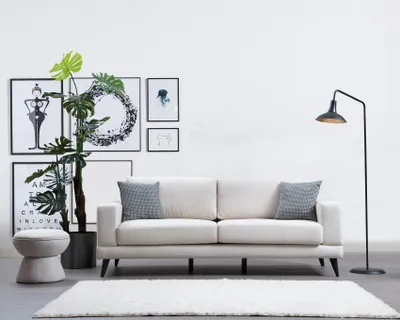 Obrázek produktu pro Hanah Home, Nordic- ARE1318, béžová, rozkládací pohovka, rám: Buková dřevotříska / dřevotříska