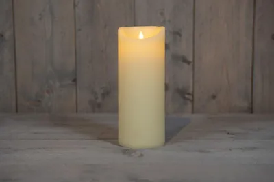 Productafbeelding van Ivoor Kaars Wax Rustiek Bewegende Vlam 10X25Cm 2Xc/Timer Anna's Collection