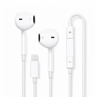 Produktbild von Lightning In-Ear Kopfhörer mit Mikrofon – Kabelgebundene Earphones Headset für Smartphone, Tablet, Laptop & USB-C Geräte