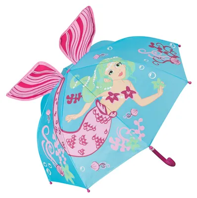 Imagen del producto de Omgoods: Paraguas para niños con diseño de sirena, ideal para niños de hasta 8 años