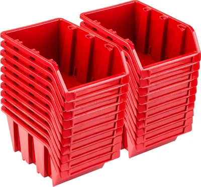 Produktbild von 20X stohovací boxy MG20 červené úložné boxy Třídicí boxy