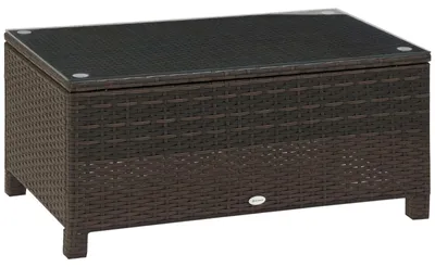 Produktbild von Garten Beistelltisch Couchtisch Gartentisch Balkontisch Polyrattan, 85cm, für Garten Terrasse Balkon
