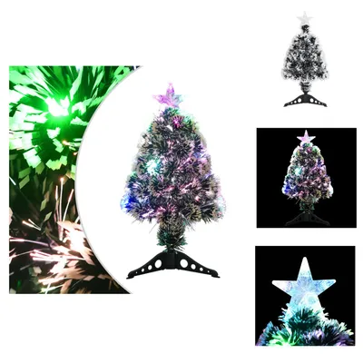 Produktbild von vidaXL Weihnachtsbaum mit Beleuchtung Grün und Weiß 64cm Glasfaser -  Weihnachtsbäume