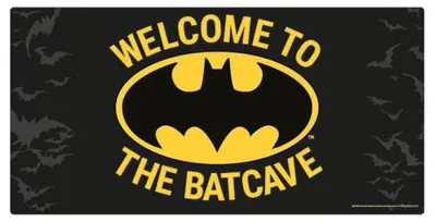Image de Plaque en métal Batman : Bienvenue dans la Batcave. Dimensions : 60 x 30 cm