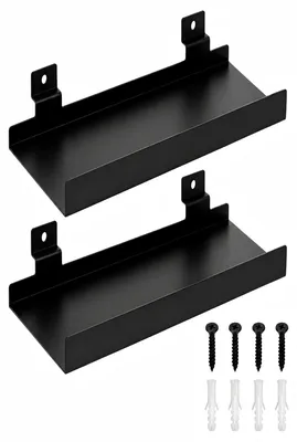 Wandregal-Set aus Metall, 2er-Pack, 25x11 cm, schwarz