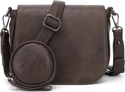 Produktbild von INF Schicke Kunstleder Umhängetasche für Damen Kaffee