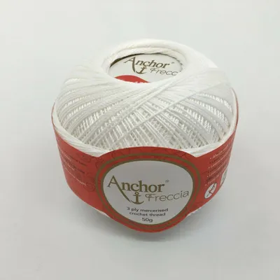 Produktbild von Anchor Freccia Stärke 12 4771012-07901 weiß Häkelgarn, 100 % Baumwolle