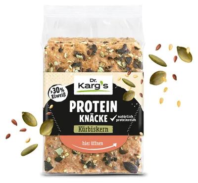 Produktbild von Dr. Kargs Protein Knäcke Kürbiskern knusperdünne Scheiben 150g