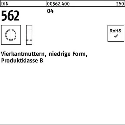 Produktbild von Reyher  Vierkantmuttern DIN 562 04 M 2 (100 Stück)