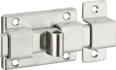 Image de Targette pêne plat pour porte de meuble, 65mm, inox - THIRARD