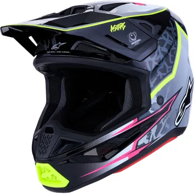 Produktbild von Alpinestars S-M7 Blaster Motocross Helm, schwarz/grau/gelb, L (59/60)