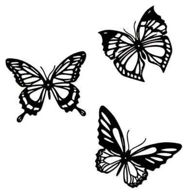 Produktbild von 3 Stück Schmetterling Metall Wanddekoration