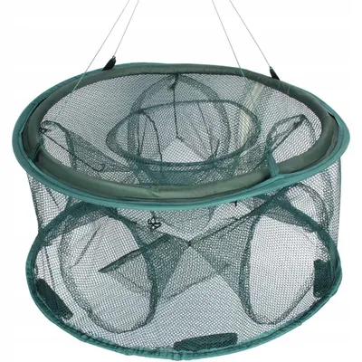 Image de Filet de pêche à 7 mailles, casier à appâts automatique, casier pliable en nylon pour la pêche à tous types de crabes, crevettes et homards, filet à mailles coulantes