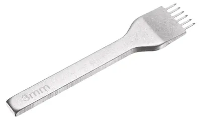 Leder-Nähahle 3 mm, 6 Zinken, Kohlenstoffstahl, weiß