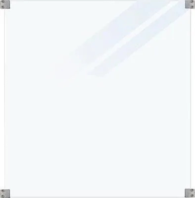 Produktbild von Zaun Teilelement PLUS Milchglas inkl. 4 Beschläge für Rundpfosten 90 x 91 cm