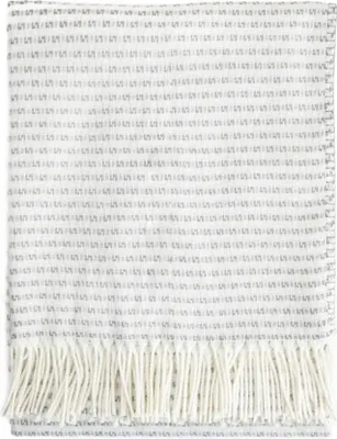 Produktbild von HOMLA SORBO-Decke mit Fransen und strukturiertem grauem Muster 150x200 cm