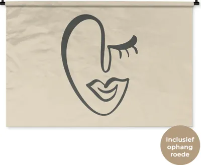 Produktbild von MuchoWow® Wandteppich Wandbehang Frau - Lippen - Abstrakt 120x80 cm Tapisserie Dekoration Wandtuch - Wanddekorationen - Wandtücher