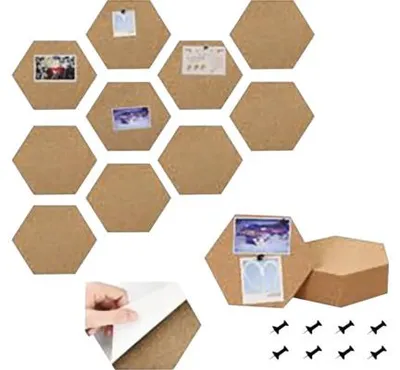 Obrázek produktu pro Samolepicí korková nástěnka hexagon 15 x 17 cm
