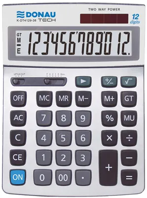 Imagen del producto de Calculadora de escritorio de 12 dígitos, color plateado, marca DONAU