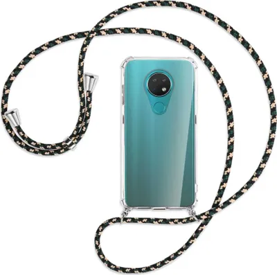 Produktbild von Handykette Backcover-Schutzhülle mit Band (Metall silberfarben) für Nokia 6.2 / 7.2 - camouflage