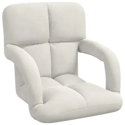 Image de Fauteuil à pied réglable vidaXL en velours crème
