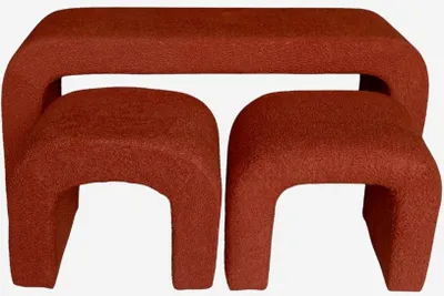 Produktbild von sweeek - Bank und Satzhocker Bouclé - Terracotta