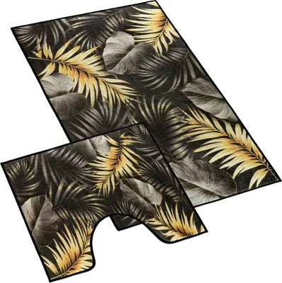 Produktbild von Badvorleger 3D 60x100+60x50cm goldene Blätter