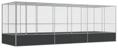 Zdjęcie produktu dla vidaXL Woliera z nadstawką srebrna 625x207x212 cm stalowa