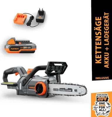 Produktbild von FUXTEC 20V Akku Kettensäge FX-E1KS20 SET 1 mit 1 x Akku 2Ah, 1 x Ladegerät 1A