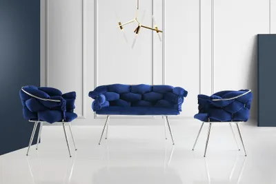 Produktbild von Hanah Home, Balon - 2122, Sofas, Marineblau, Metall, 135 x 79 x 65 cm
