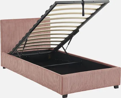 Immagine prodotto di Letto con rete e testata pieghevoli 90x190cm, velluto a coste fini, Rosa