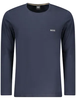 Produktbild von Langarmshirt Herren Blau mit Rundhals & Logostickerei