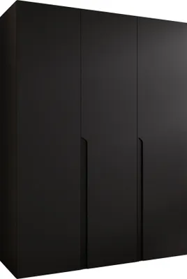Produktbild von MIRJAN24 Kleiderschrank Mila 1 150, Schlafzimmer, Kleiderschrank, mit drei Drehturen und mit zwei Kleiderstange, Modern, Garderobenschrank (Farbe: Schwarz + Schwarz)
