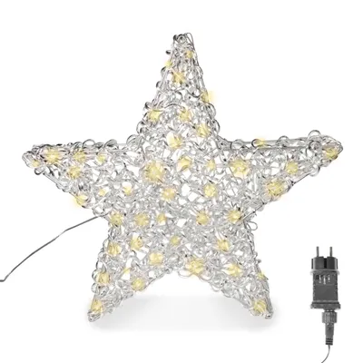 Produktbild von Aluminium-Stern 60x57 cm mit 300 LED warmweiß Timer-Funktion Weihnachtsstern