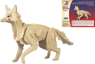 Produktbild von 3D Holzpuzzle Modell 'Fuchs Skelett', 40 Einzelteile, 20 x 6,8 x 13,3 cm
