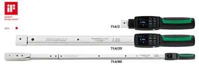 Produktbild von STAHLWILLE 714/2, Digitaler Drehmomentschlüssel, Ft-lb, In-lb, Nm, Elektronisch, 2 - 20 Nm, Schwarz, Grün, Mikro-USB